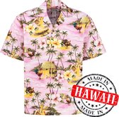 Hawaii Blouse Mannen - Shirt - Hemd - 100% Katoen - Overhemd Heren Korte Mouw - Made in Hawaii "Eiland Avonturen" Maat XXXL