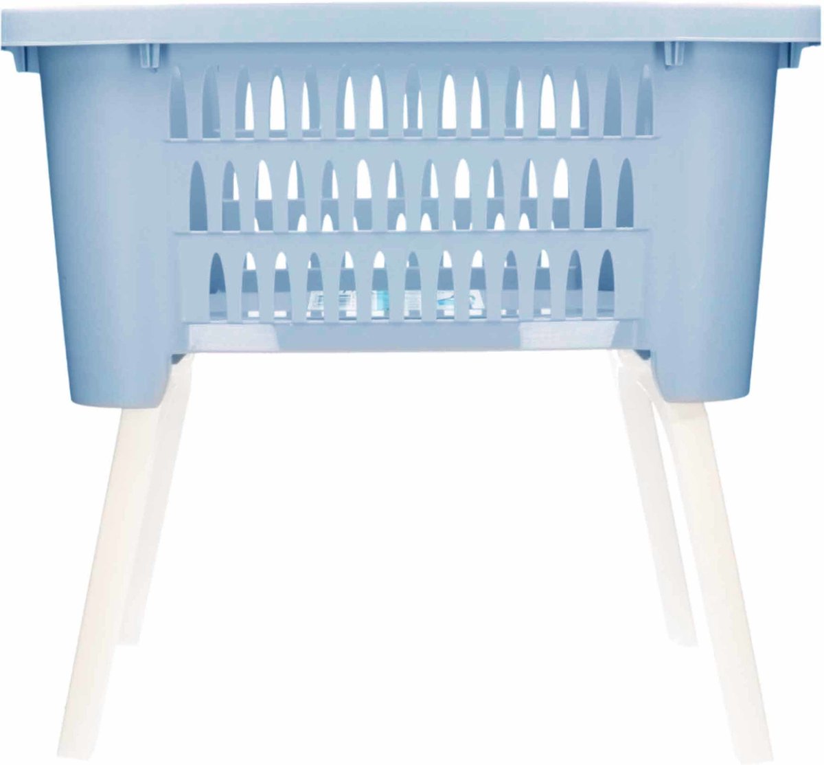 Goedkoopste Bathroom solutions wasmand op poten - lichtblauw - 38 liter - 39 x 59 x 29 cm - Wasgoedmanden - kunststof