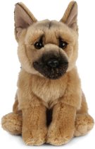 Pluche Duitse Herder honden knuffel 20 cm zittend - Herdershond huisdieren knuffels - Speelgoed