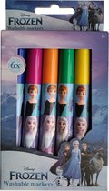 Disney Frozen - 6x uitwasbare stiften - Anna - Elsa - knutselen - kleuren - verjaardag - kado - cadeau - sinterklaas
