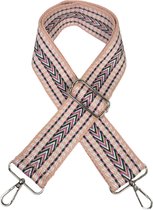Qischa® Bag strap - Tassenriem - Schouderband - Schouderriem - Tassen Riem - Tas Hengsel - Verstelbare Riem - roze, violet, paars, groen, wit - zilveren hardware