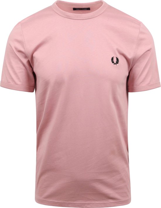 SINGLES DAY! Fred Perry - T-Shirt Ringer M3519 Roze - Heren - Maat M - Modern-fit