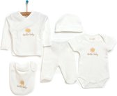 Organic - Hello baby - Newborn 5-delige kleding set jongens/meisjes - Newborn kleding set - Newborn set - Babykleding - Babyshower cadeau - Kraamcadeau