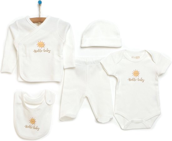 Organic - Hello baby - Newborn 5-delige kleding set jongens/meisjes -  Newborn kleding... | bol.com