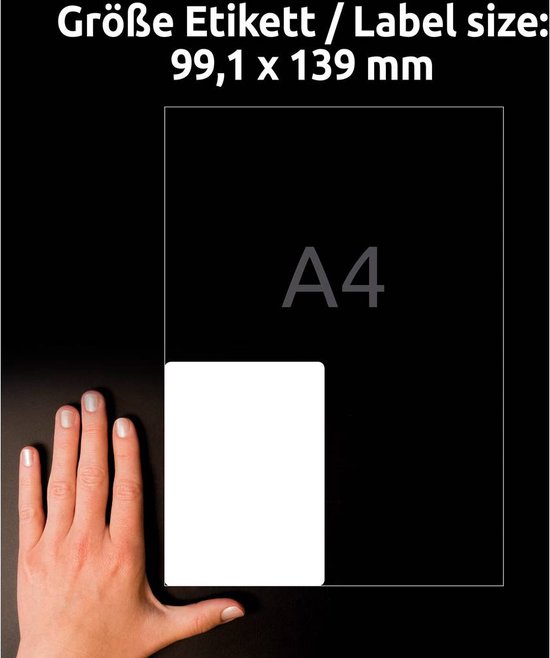 Avery-Zweckform L4774REV-8 Etiketten 99.1 x 139 mm Polyester folie Wit 32 stuk(s) Weer verwijderbaar Adresetiketten, We - Avery-Zweckform