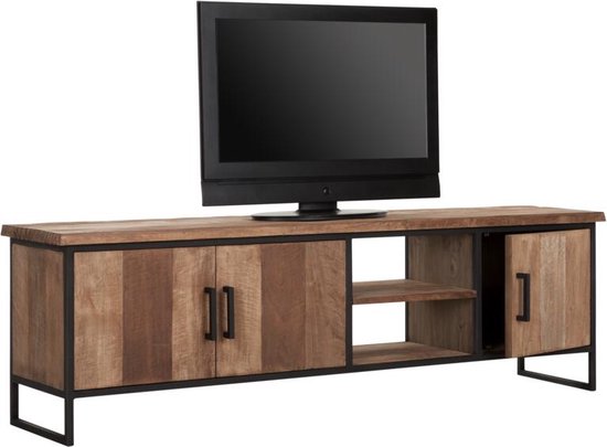 DTP Home TV stand Beam No.2 medium, 3 doors, 2 open racks,55x180x40 cm, recycled teakwood