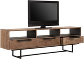DTP Home TV stand Odeon No.1, 3 drawers, 3 open racks,58x185x40 cm, recycled teakwood