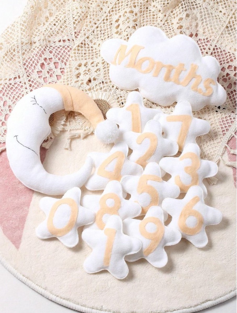 Goedkoopste Kari Mijlpaal Maan - Baby - Milestone Baby - Kraamcadeau Jongen of Meisje - Kraampakket/Geboorte Cadeau - Ster - fotorekwisiet