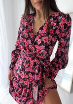 Dames mode - jurk - maat S M L - one size - bloemenpatroon - zomer mode - lente - een maat - kniehoogte jurk