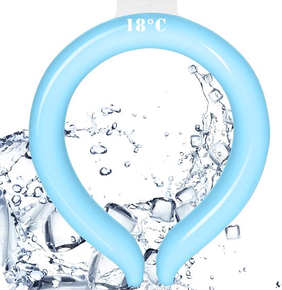 Huntex Ice Ring Neck Cooler Blauw; Votre Alternatief durable et confortable à un ventilateur de cou - Fournit un Climatiseurs jusqu'à une heure - Profitez d'une température agréable de 18°C"