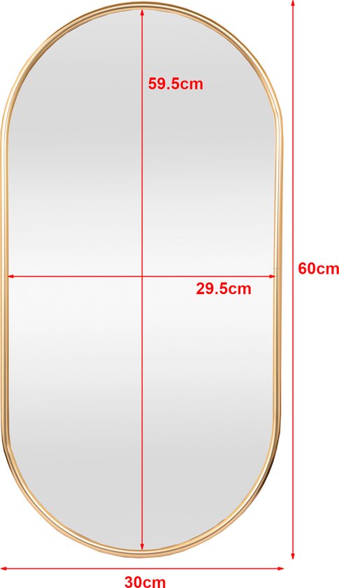 en.casa] Spiegel Copertino hangend 70x50 cm zwart mat