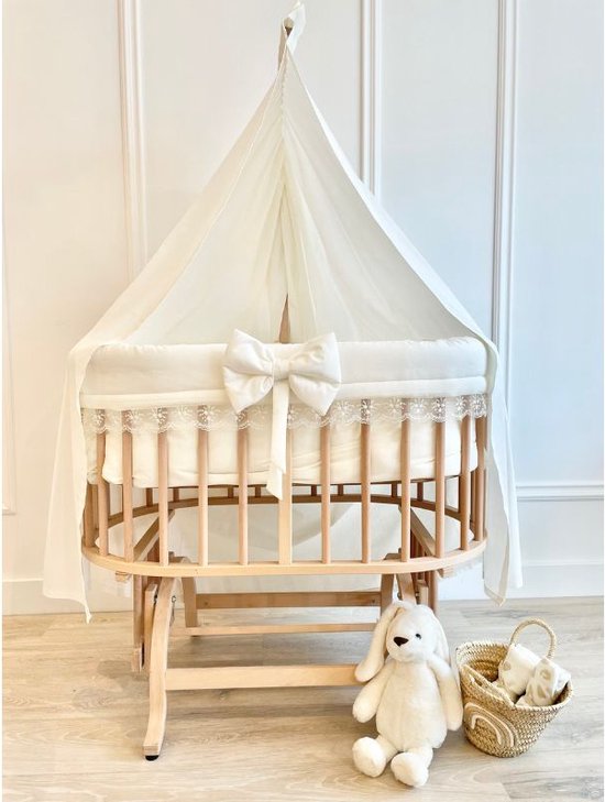 BabyRace - Ovaal wiegje - beukenhout - inclusief matras