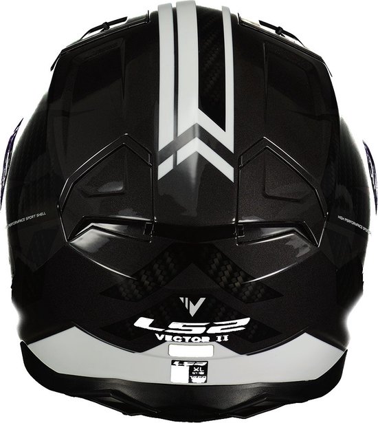 Casque Moto LS2 Vector II FF811 - Homologué ECE 22.06 - Noir Mat Blanc - Fibre HPFC - Visière Pinlock Ready