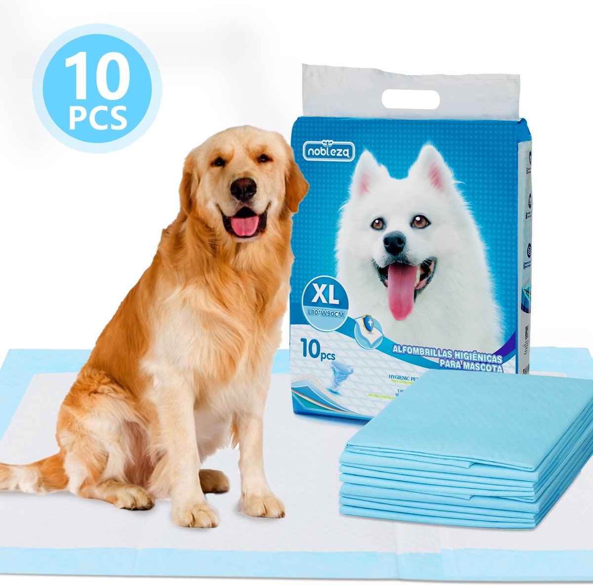Nobleza 48RNG - Puppy training Pads - 80x90 cm - Zindelijkheidstraining - 10 stuks