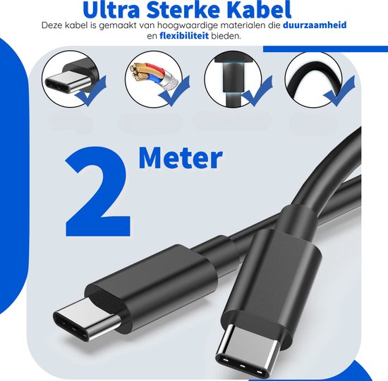 Originele Samsung 45W Efficiency Adapter met USB-C Kabel 1.8 Meter 5A Wit