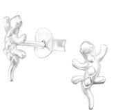 Joy|S - Zilveren hagedis oorbellen - 10 x 5 mm - kinderoorbellen