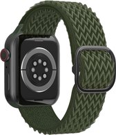Nylon bandje - geschikt voor Apple Watch Series 1/2/3/4/5/6/7/8/9/SE/SE 2 met case size 38 mm / 40 mm / 41 mm - groen