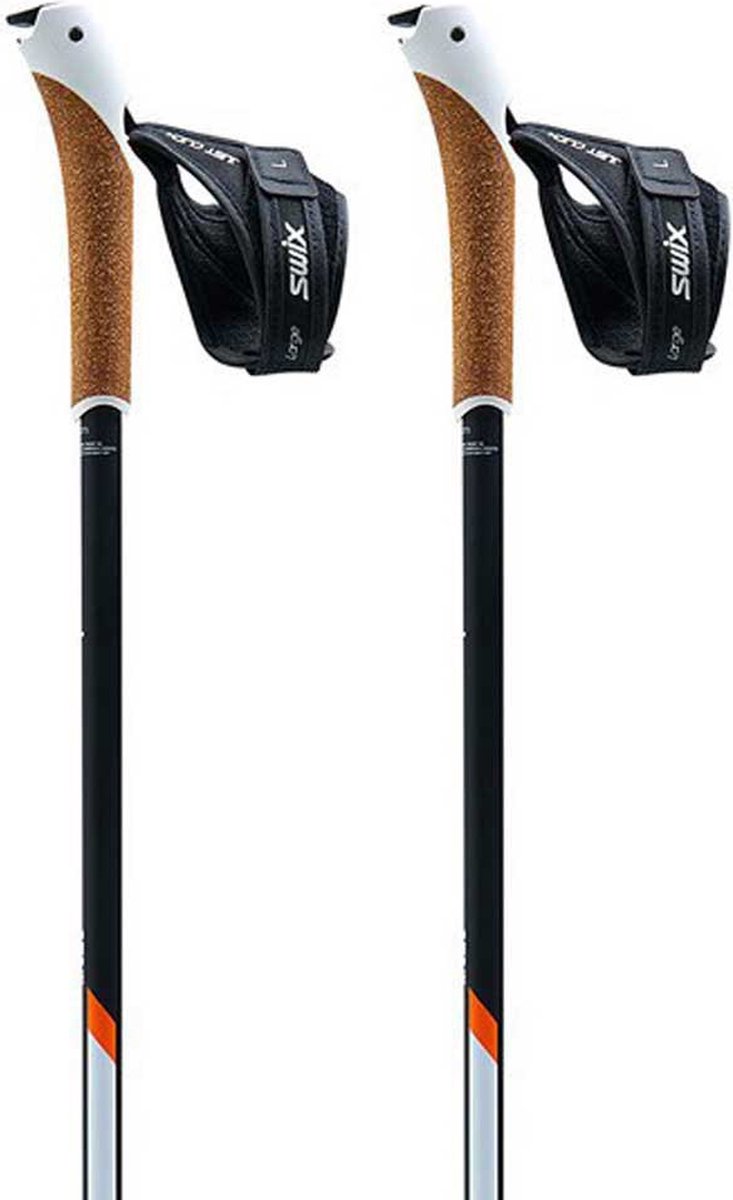 Swix CT3 White Carbon Active Premium Nordic Walking Stok 120 - Lichtgewicht - Robuust - Kurken Handgreep - JustClick Systeem - Twist & Go-tip