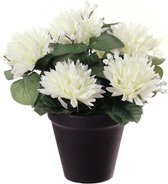 Louis Maes plant de Fleurs artificielles en pot - tons blancs - 23 cm - Ornement composition florale