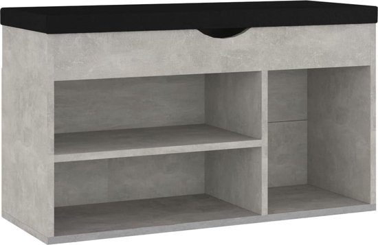vidaXL-Schoenenbank-met-kussen-80x30x47-cm-bewerkt-hout-betongrijs
