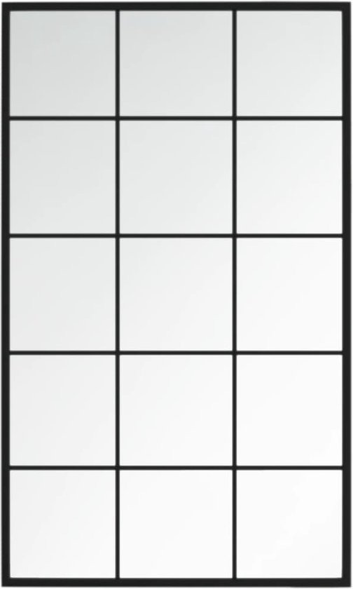 vidaXL - Wandspiegel - 100x60 - cm - metaal - zwart