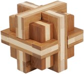 Puzzel - IQ puzzel - Bamboe - Dubbel kruis - 8.7x7.0x8.7cm