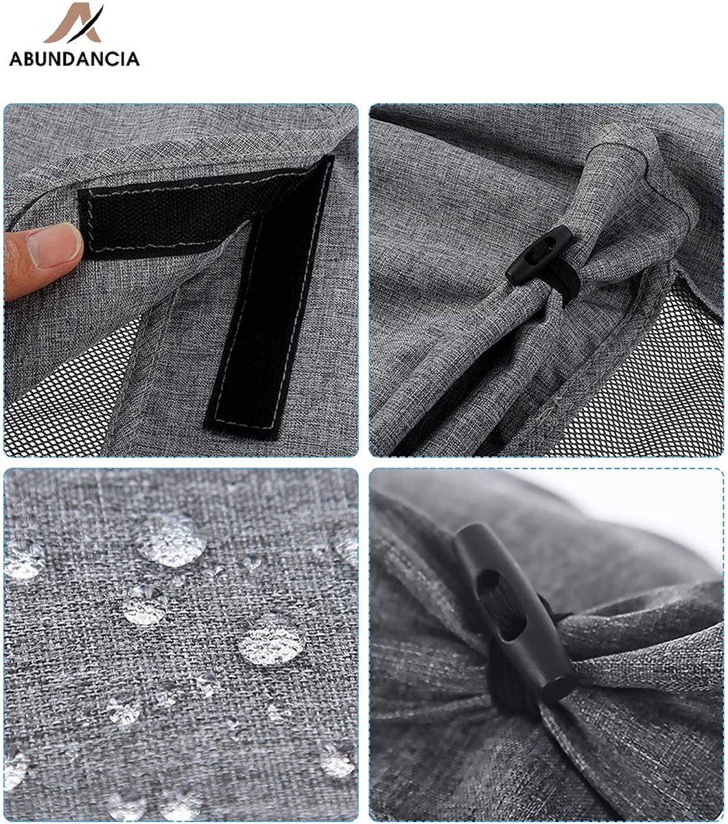 Abundancia® - Kinderwagen Zonnescherm - Wandelwagen/ Buggy - Zonnedoek - Spatwaterdicht - Ademend - UV-doek - Inclusief opbergtasje - Universeel - Zwart — afbeelding 3