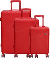 Bol.com Beagles Originals Easy Travel 3 delige ABS kofferset - Rood aanbieding