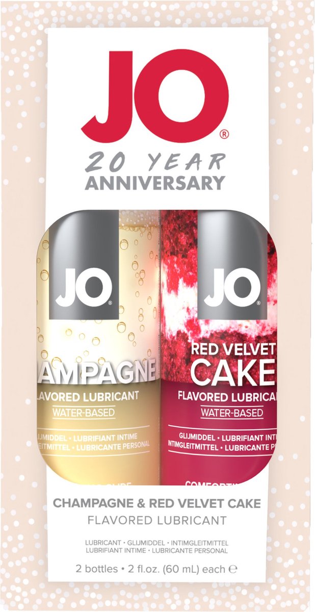 Goedkoopste System JO - 20 Year Anniversary Gift Set Champagne & Red Velvet Cake - 60ml