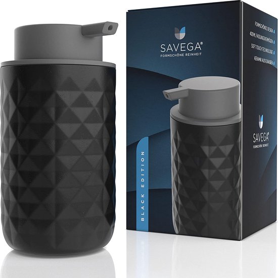 Distributeur De Savon Liquide Moderne Noir | Pompe Efficace | 250 Ml | Pour Salle De Bain Et Cuisine