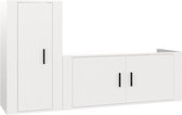 vidaXL - 2-delige - Tv-meubelset - bewerkt - hout - hoogglans - wit