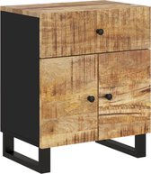 vidaXL - Nachtkastjes - 50x33x60 - cm - massief - mangohout - en - bewerkt - hout