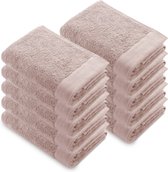 Bol.com Walra Remade Handdoeken 50x100 - set van 10 - Zware kwaliteit 550 g/m2 - Poeder Roze aanbieding