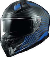 Casque Intégral LS2 FF811 Vector II Carbon Flux Glossy Blauw - Taille S - Casque