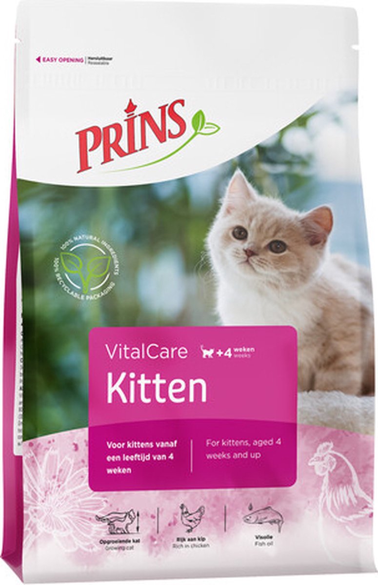 Hoeveelheid van pijnlijk Afkorten Prins VitalCare Kitten Gevogelte - Kattenvoer - 1.5 kg | bol.com