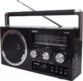 NOVEEN - PR750 Black Draagbare Radio - Zeer Gevoelige Ontvanger - Dre Radiobanden (FM / MW / SW) - USB/SD/AUX Ingangen - Duidelijke Schaal - Bas- en Trebleregeling - Zwart