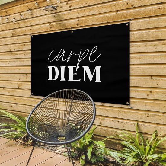 Affiche de jardin - Toile de jardin - Posters de jardin extérieures - Saisir le jour - Citations - Carpe diem - Dictons - 120x80 cm - Jardin