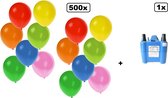 500x Ballons de Luxe multicolores + Pompe à ballon électrique - Soirée à Thema festival événement party fun