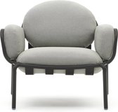 Kave Home - Joncols outdoor fauteuil in aluminium met grijs gelakte afwerking