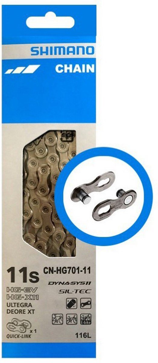 Ketting 11 speed Shimano Ultegra / Deore XT HG-701 met Quick Link - 138 schakels — afbeelding 2