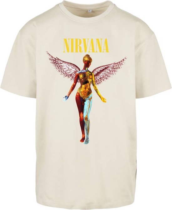 Mister Tee Nirvana - In Utero Oversize Heren T-shirt - S - Creme