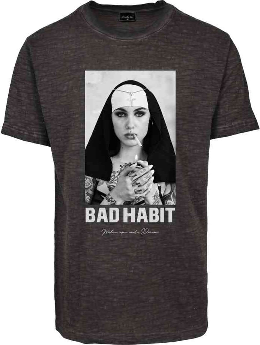 Mister Tee Heren Tshirt -S- Bad Habit Grijs