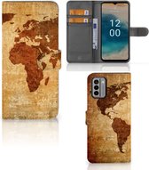 Telefoonhoesje Nokia G22 Wallet Bookcase Wereldkaart