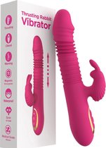 Pulsing Rabbit Tarzan Vibrator - Met Stotende Werking - Clitoris & G-spot Stimulator - Geruisloos- Roze