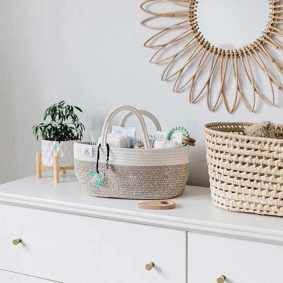 Bruine Caddy Organizer - Baby Caddy voor pasgeboren luiers - Luier Caddy voor Baby Toiletartikelen & Luiers - Babycommode & Luier Organizer - Veranderende Caddy & Opbergorganizer van KiddyBoo — afbeelding 5