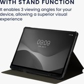 kwmobile hoes geschikt voor Samsung Galaxy Tab S8 / Galaxy Tab S7 - Slanke tablethoes met standaard - Tablet cover in lichtgrijs / zwart