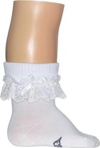 Bonnie Doon  - Baby's - Sokken  - Lace Cuff Sock  - Wit - Maat 8-12 (2 Paar)