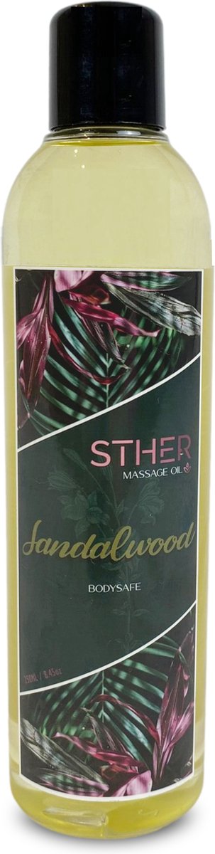Goedkoopste STHER Massage Olie En Glijmiddel Met Smaak en Geur - 250 ML Sandalwood - Nederlandse Productie - Etherische Olie - Massage Olie Erotisch