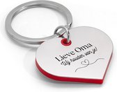 Akyol - ik hou van jou oma sleutelhanger hartvorm - Oma - oma cadeau - moederdag - verjaardag
