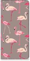 Stand Case Geschikt voor Samsung Galaxy A14 4G Hoesje met naam Flamingo